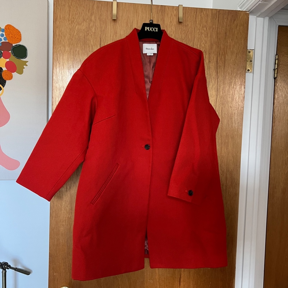 Steven Alan Tour Coat - Tomato Red Textured
